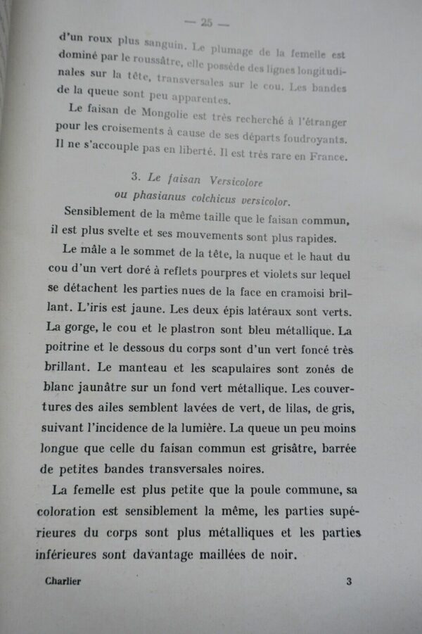 Faisan CHARLIER M. Contribution à l'étude de l'Elevage du Faisan 1936 – Image 5