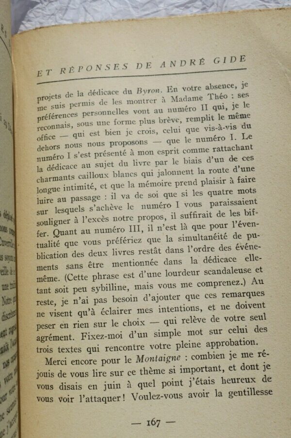 GIDE André & DU BOS Charles Lettres de Charles du Bos et réponses de André Gide – Image 4