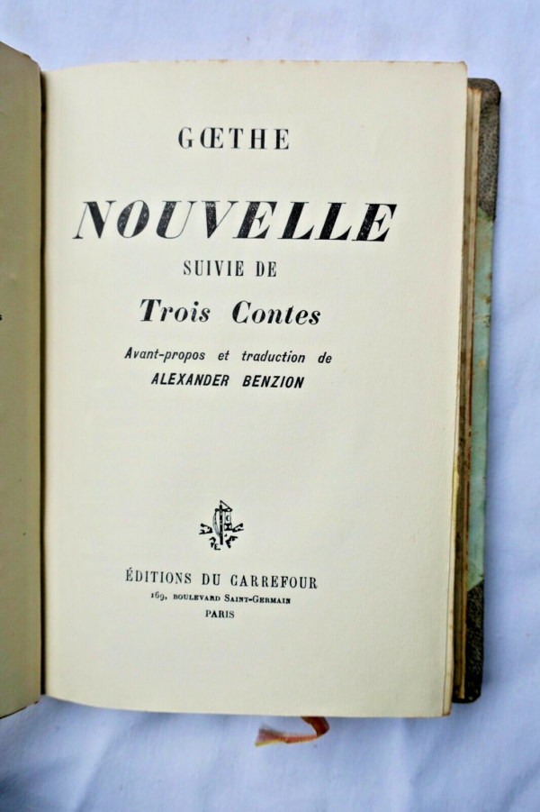 Goethe Nouvelle suivie de Trois contes 1931 – Image 4