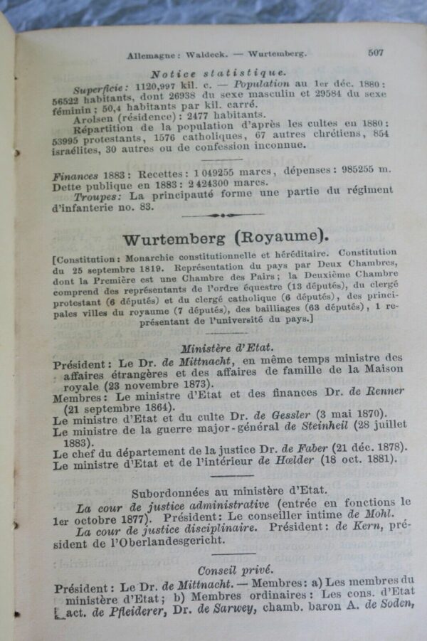 Gotha Annuaire généalogique, Diplomatique et statistique 1884 – Image 10