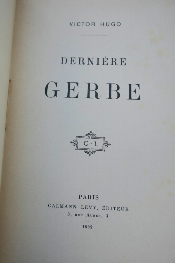 HUGO Victor HUGO Dernière gerbe EO 1902 – Image 8