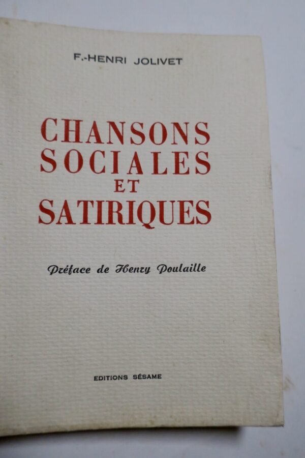 JOLIVET Chansons sociales et satiriques 1956