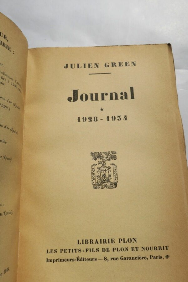 Julien Green Journal 1928-1939 – Image 7