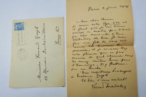 Louis Madelin Lettre autographe manuscrite