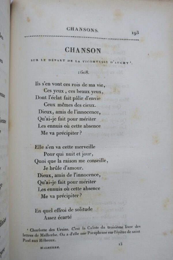 MALHERBE POESIES DE MALHERBES 1838 – Image 3