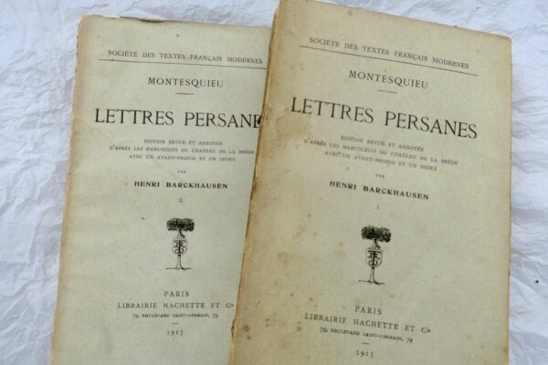 MONTESQUIEU (PAR BARCKHAUSEN HENRI) LETTRES PERSANES 1913