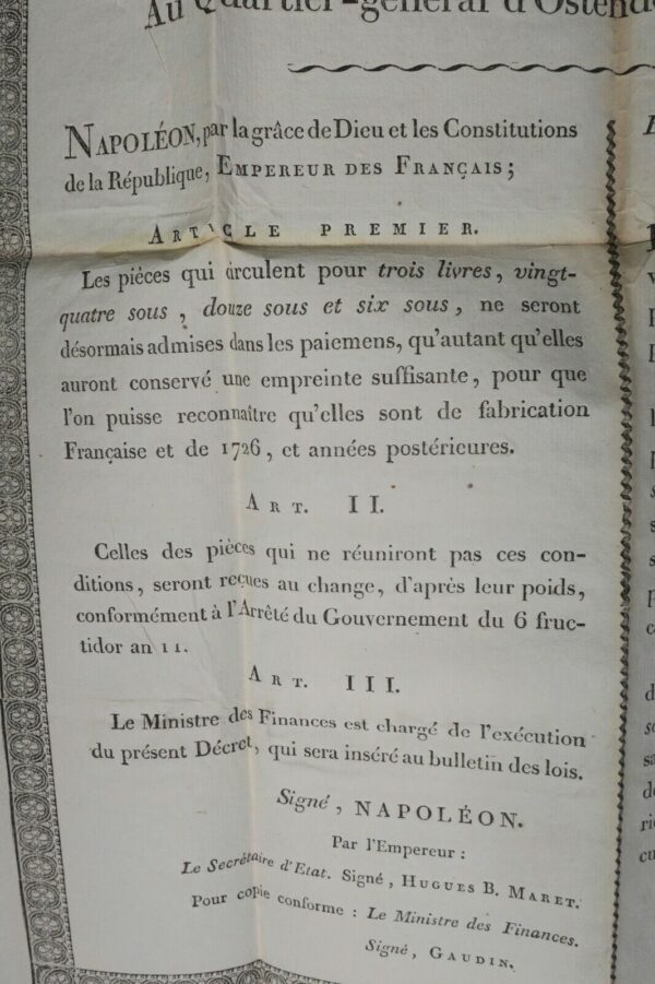 Monnaie extrait des minutes de la secrétairerie d'état EMPIRE Lot et Garonne – Image 3