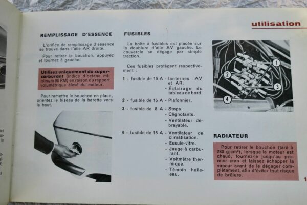 Notice d'emploi de la Peugeot 204 - conduite, entretien 1965 – Image 7