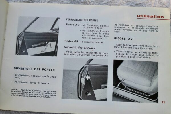 Notice d'emploi de la Peugeot 204 - conduite, entretien 1965 – Image 8