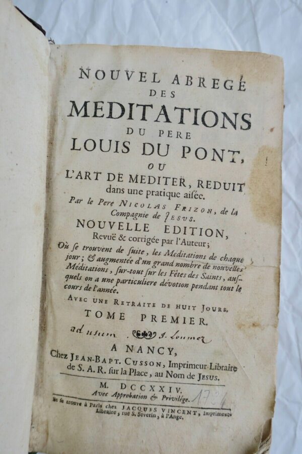 Nouvel abrégé des méditations du père Louis Du Pont 1724 – Image 3