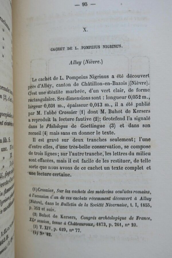 Numismatique Cachets d'oculistes Romains 1882 – Image 4