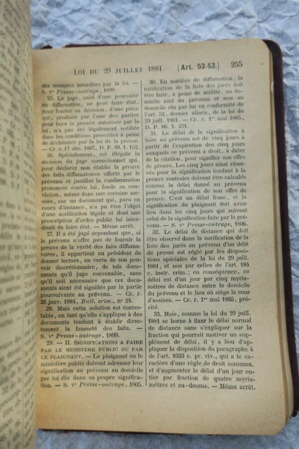 PRESSE code de la presse 1911 DALLOZ – Image 3