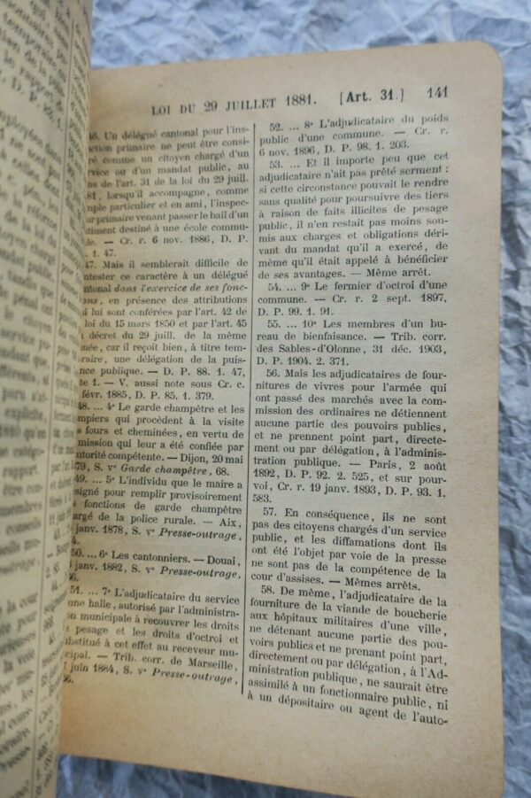 PRESSE code de la presse 1911 DALLOZ – Image 4