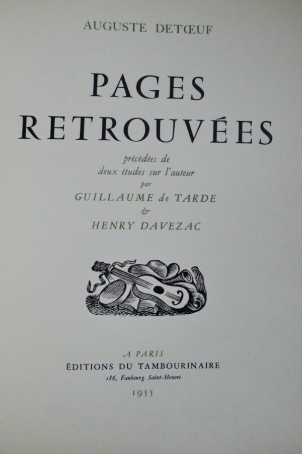 Pages Retrouvées – Précédée de 2 études sur l’ auteur par Guillaume d.. – Image 6