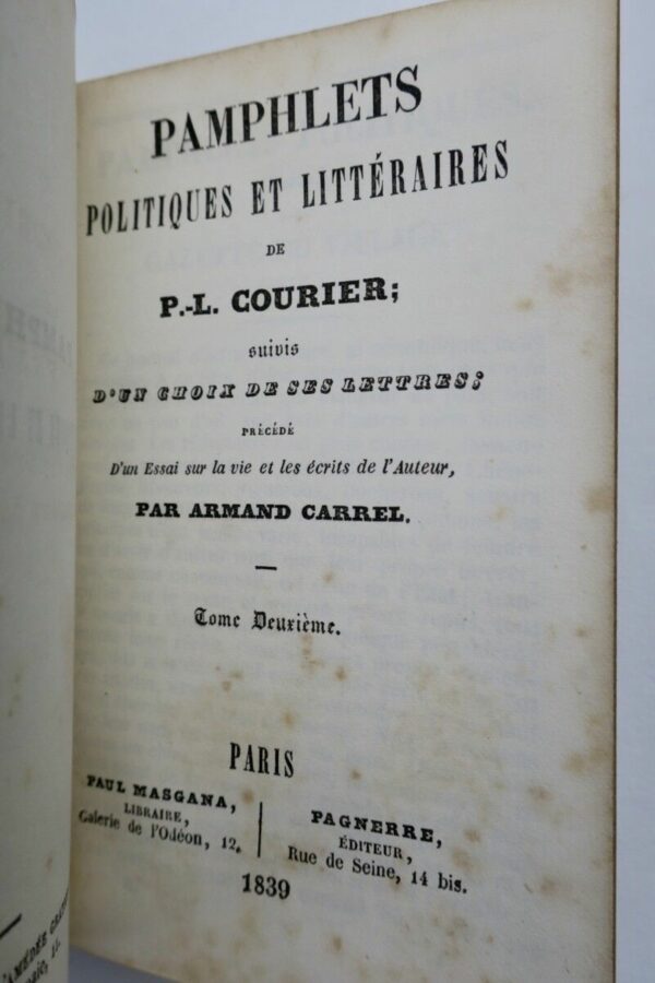 Pamphlets politiques et littéraires de P.-L. Courier – Image 3