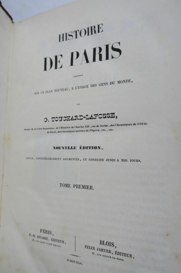 Paris TOUCHARD-LAFOSSE (G.) Histoire de Paris, composée sur un plan nouveau 1844 – Image 5