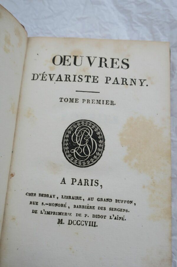 Parny Evariste Œuvres d'Evariste Parny 1808 – Image 7