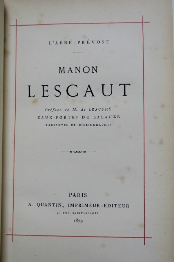 Prévost Manon Lescaut. Eaux-fortes de Lalauze 1879 – Image 5