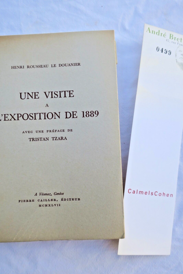 ROUSSEAU Le Douanier TZARA Tristan (préface) Une visite à l'exposition BRETON