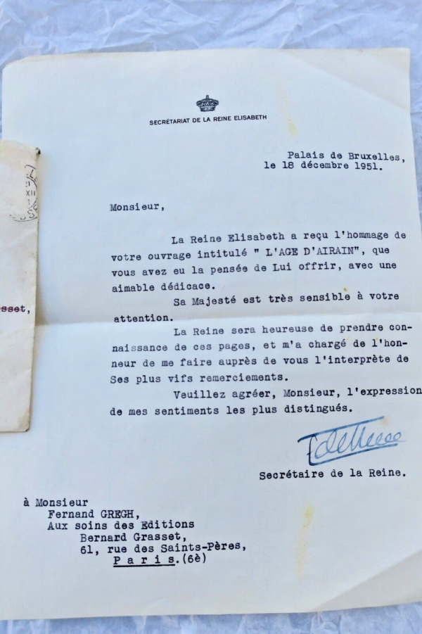 Reine de Belgique secrétariat de la reine Lettre – Image 3