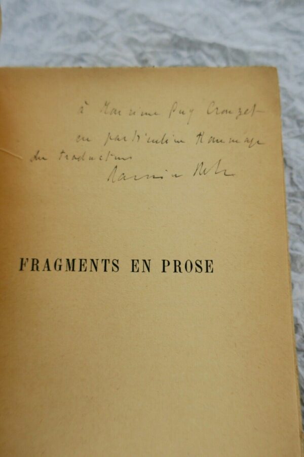 Rilke, Rainer Maria (1875-1926) Fragments en prose  + dédicace – Image 3