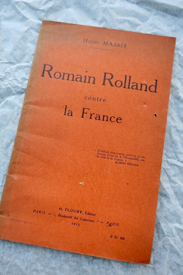 Romain Rolland contre la France + dédicace