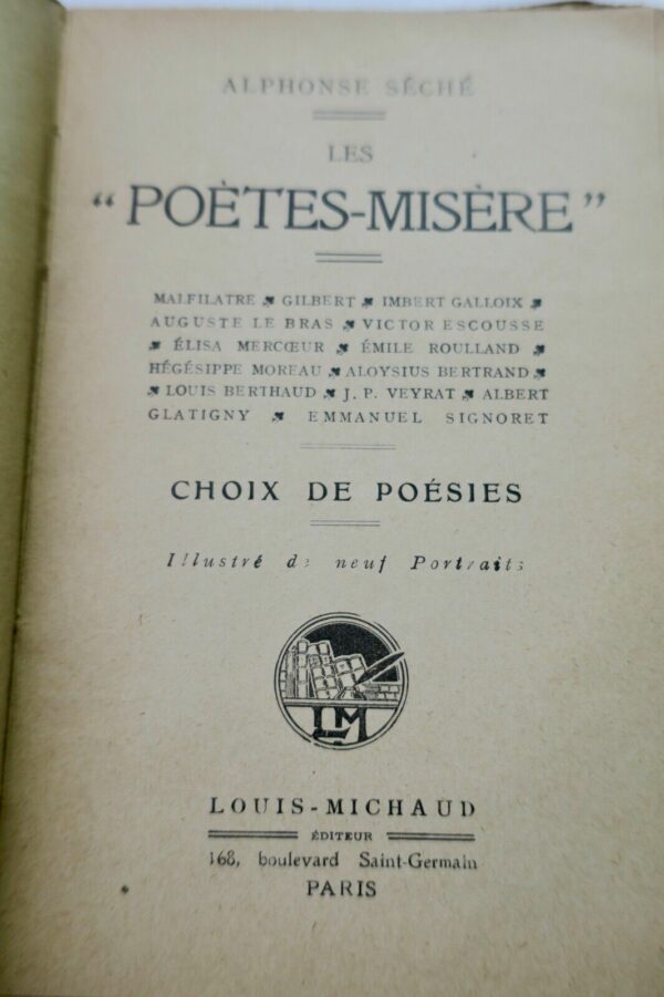 SÉCHÉ (Alphonse) Les "Poètes-Misère"  + dédicace – Image 8