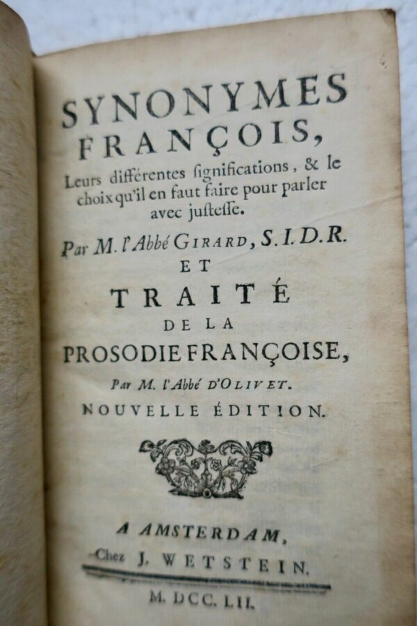 Synonymes Francois, Leurs différentes significations... 1752 – Image 4