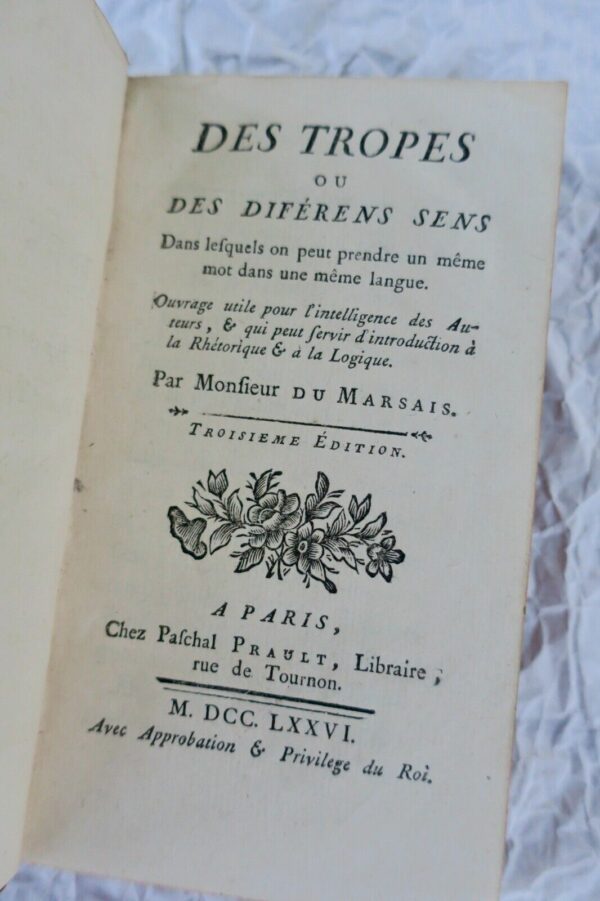 TROPES OU DES DIFERENS SENS DANS LESQUELS ON PEUT PRENDRE 1776 – Image 3