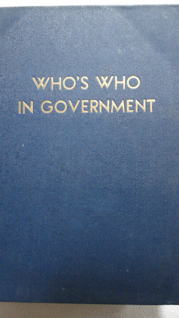 Who's Who in Government (Vol.I only)        The Biographical Research Bureau