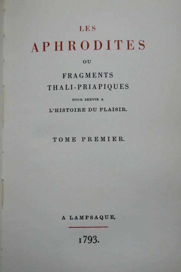 érotiqu APHRODITES OU FRAGMENTS THALI-PRIAPIQUES  SERVIR A L'HISTOIRE DU PLAISIR – Image 7