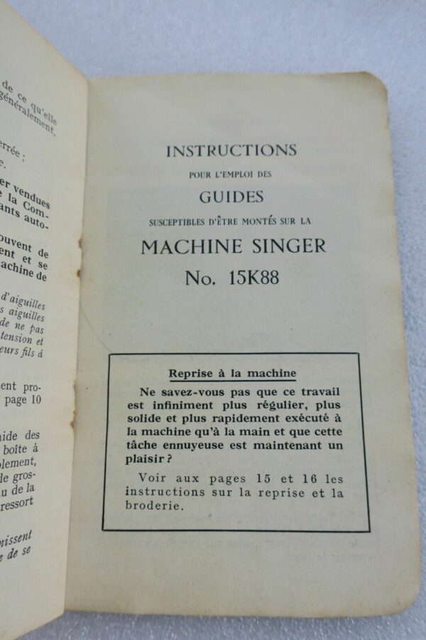 instructions pour l'emploi de la machine à coudre Singer No. 15K88 – Image 3