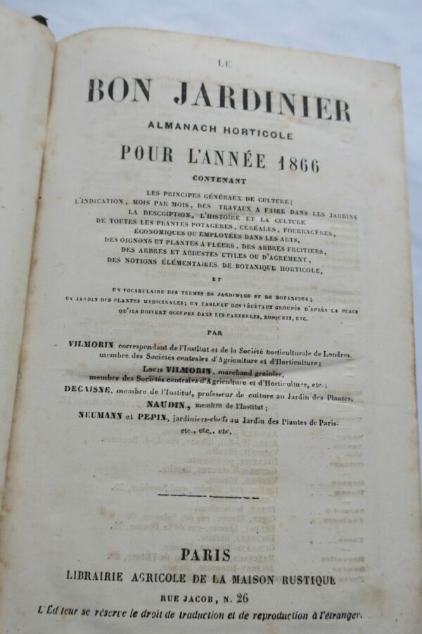 jardin Le Bon Jardinier. Almanach horticole pour L'Année 1866 – Image 6