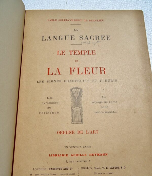 langue sacrée. Le Temple et la Fleur, les signes construits et fleuris – Image 3