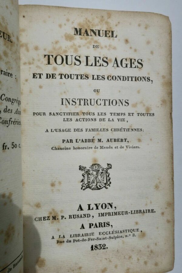 manuel de tous les ages et de toutes les conditions 1832 – Image 4