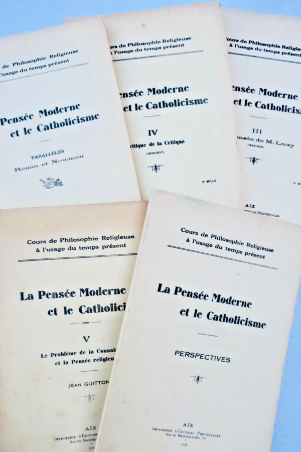 pensée moderne et le catholicisme cours de philosophie religieuse