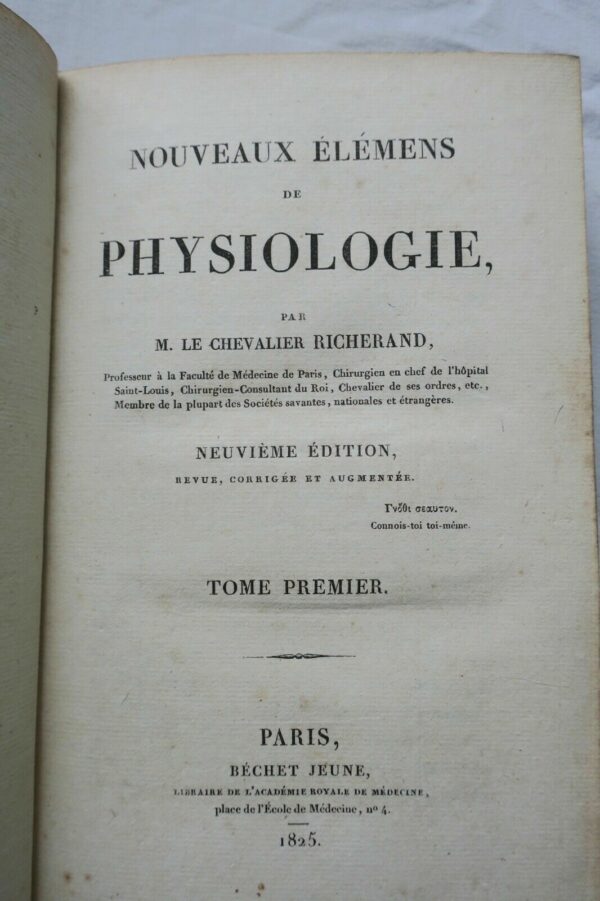 physiologie RICHERAND  Elémens de Physiologie 1825 – Image 6