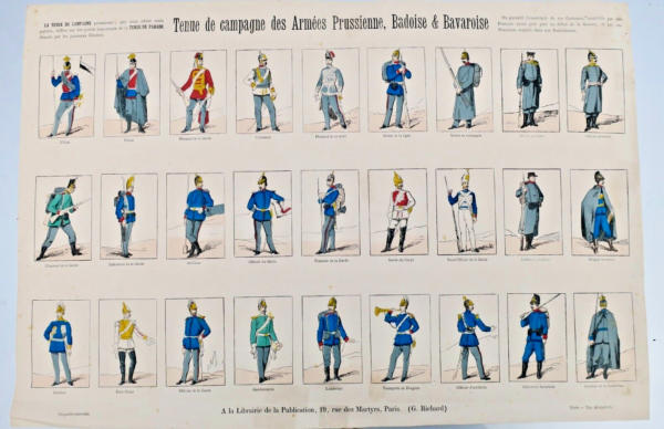 1870 tenue de campagne des armées prussienne, badoise & bavaroise 59 x 40 cm – Image 3