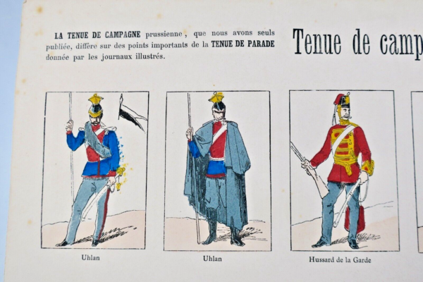 1870 tenue de campagne des armées prussienne, badoise & bavaroise 59 x 40 cm