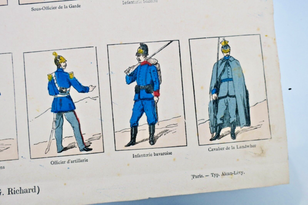 1870 tenue de campagne des armées prussienne, badoise & bavaroise 59 x 40 cm – Image 8