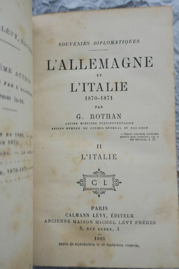 ALLEMAGNE ET L'ITALIE 1870-1871 ROthAN 1885 – Image 7