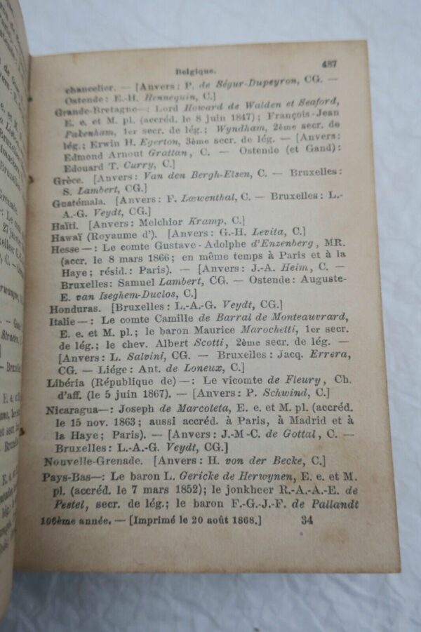 Almanach de Gotha 1869 Annuaire généalogique, diplomatique et statistique... – Image 6