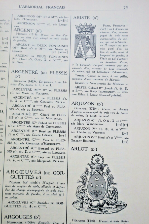 Armorial Français. Recueil général des familles nobles Morant 1931 – Image 6