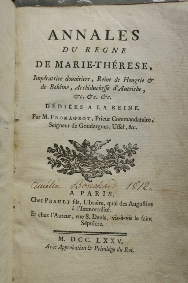 Autriche Annales du règne de Marie-Thérèse, Impératrice douairière, Reine.. 1775 – Image 9