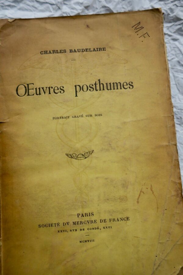 BAUDELAIRE Oeuvres posthumes 1908