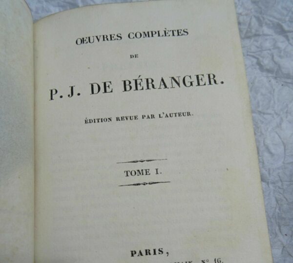 BERANGER. Oeuvres complètes de P.-J. Béranger 1835 – Image 8