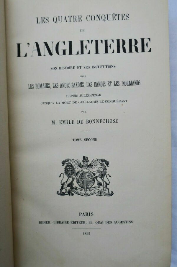 BONNECHOSE quatre conquêtes de l'Angleterre 1852 – Image 7