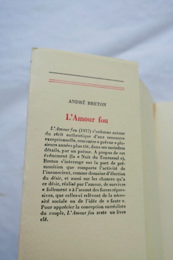 BRETON (André). L'Amour fou. Gallimard – Image 9