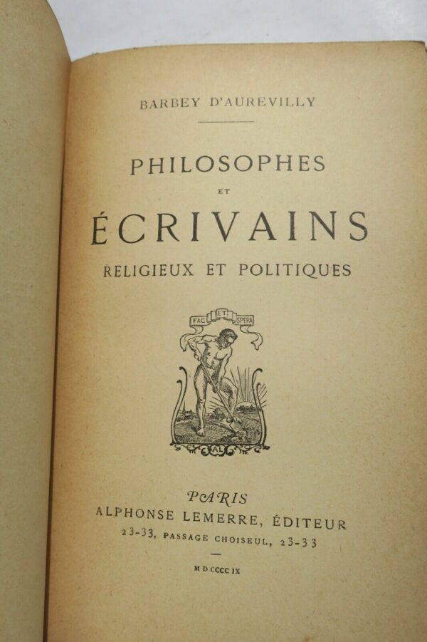 Barbey d'Aurevilly Philosophes et écrivains religieux et politiques 1909 – Image 5