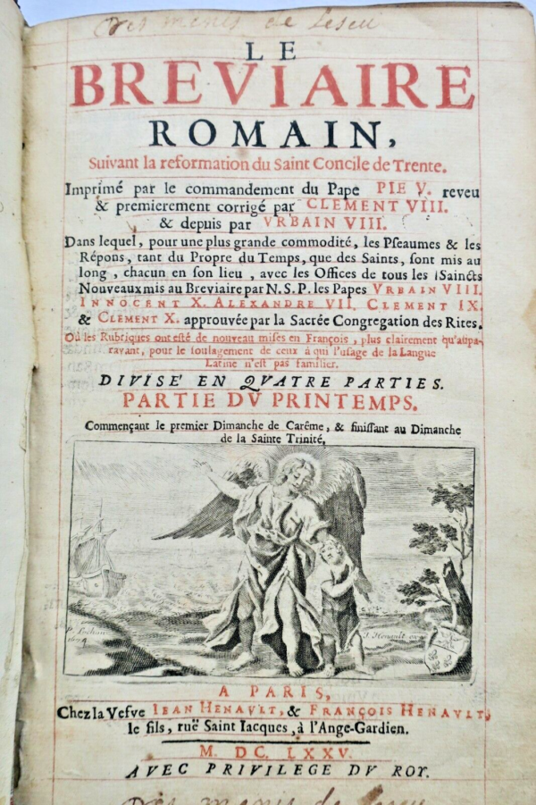 Bréviaire romain 1675 suivant la réformation du saint Concile de Trente